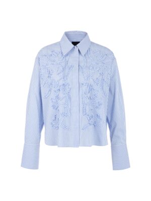 Marc Cain Collections Gestreifte Bluse mit Blumendetails
