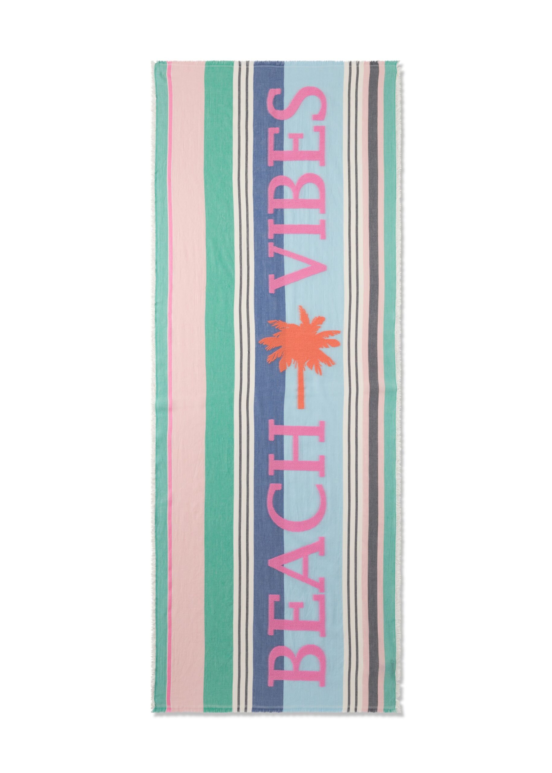 Codello Schal mit Streifenmuster und BEACH VIBES-Schriftzug – Bild 2