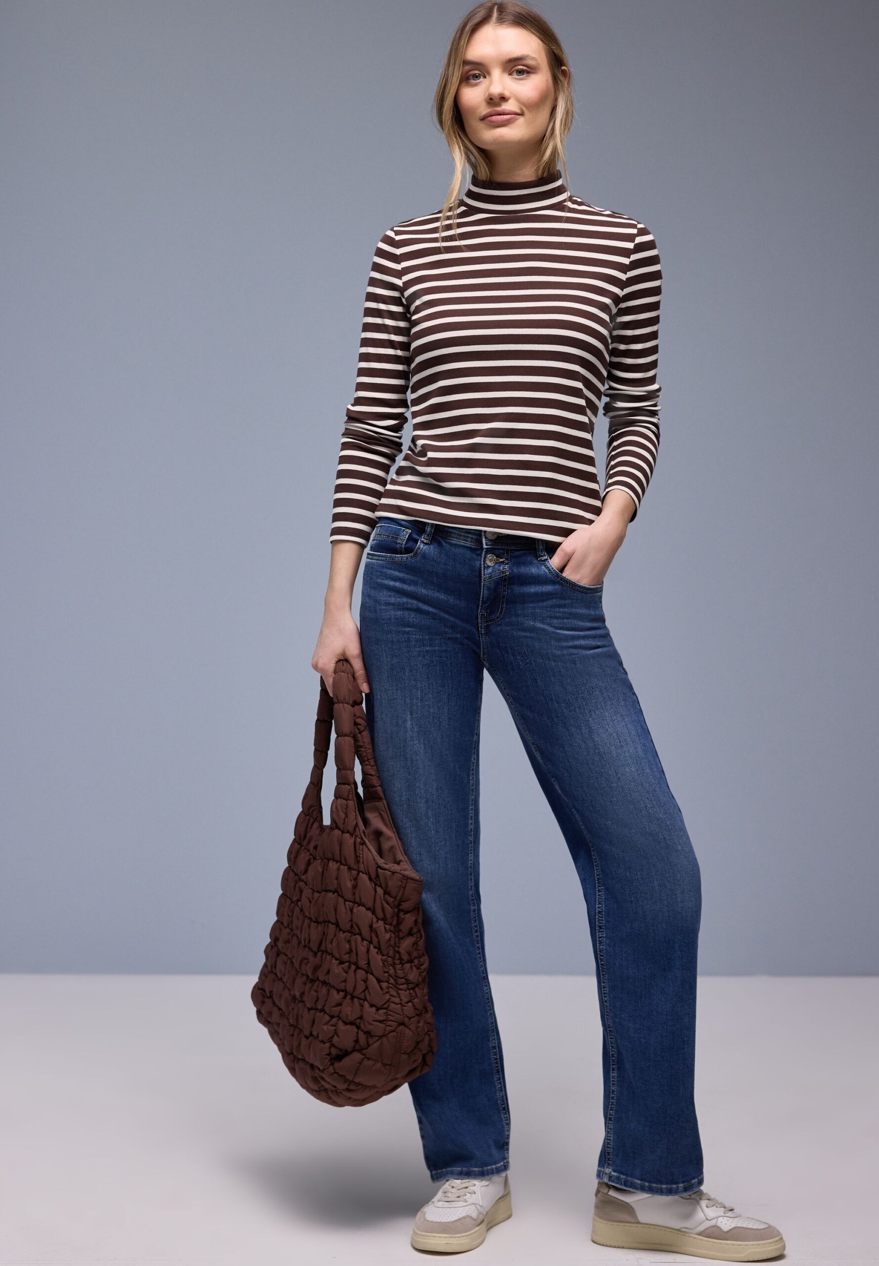 Street One Stripe Rib Turtle Neck Shirt – Bild 3