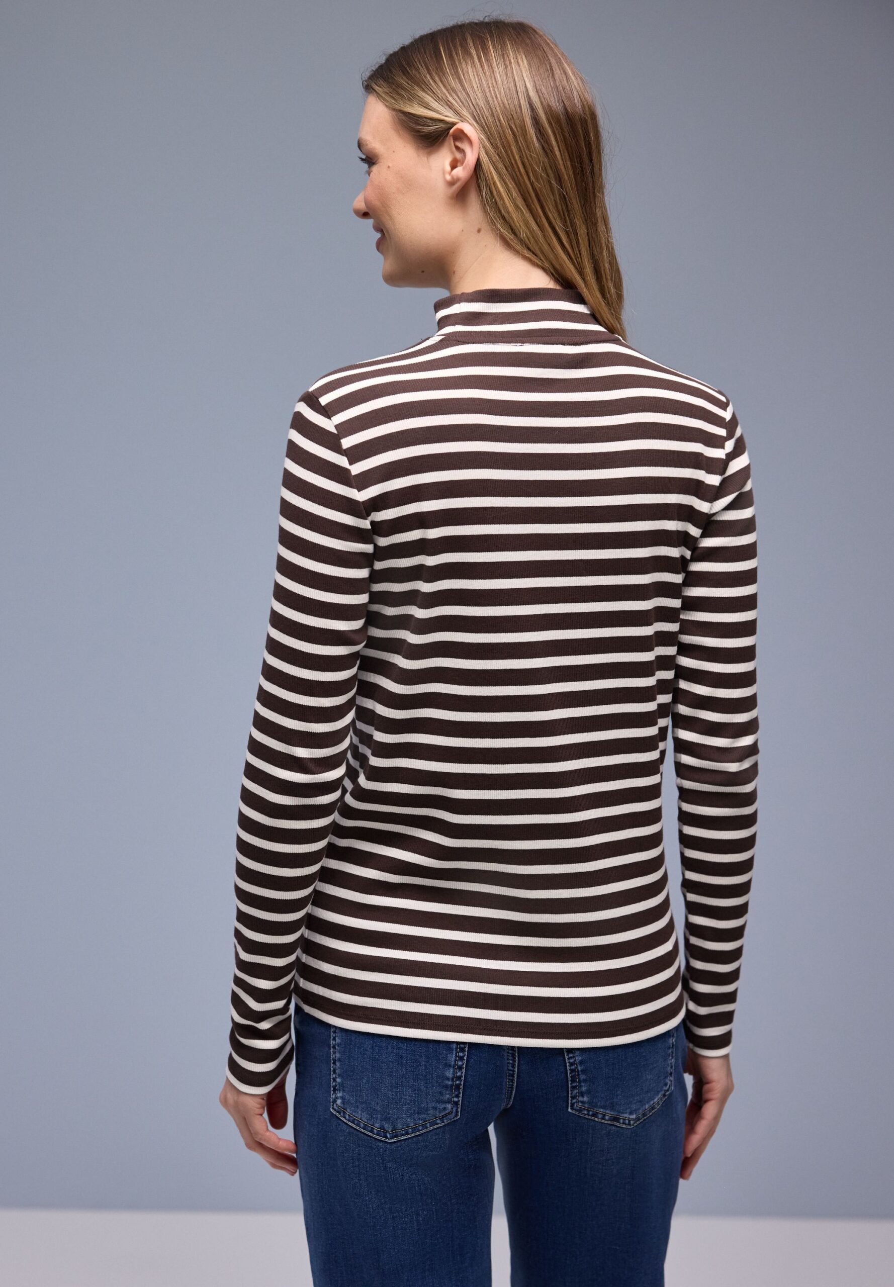 Street One Stripe Rib Turtle Neck Shirt – Bild 6