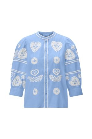 Rich & Royal Embroidery Bluse aus Musselin