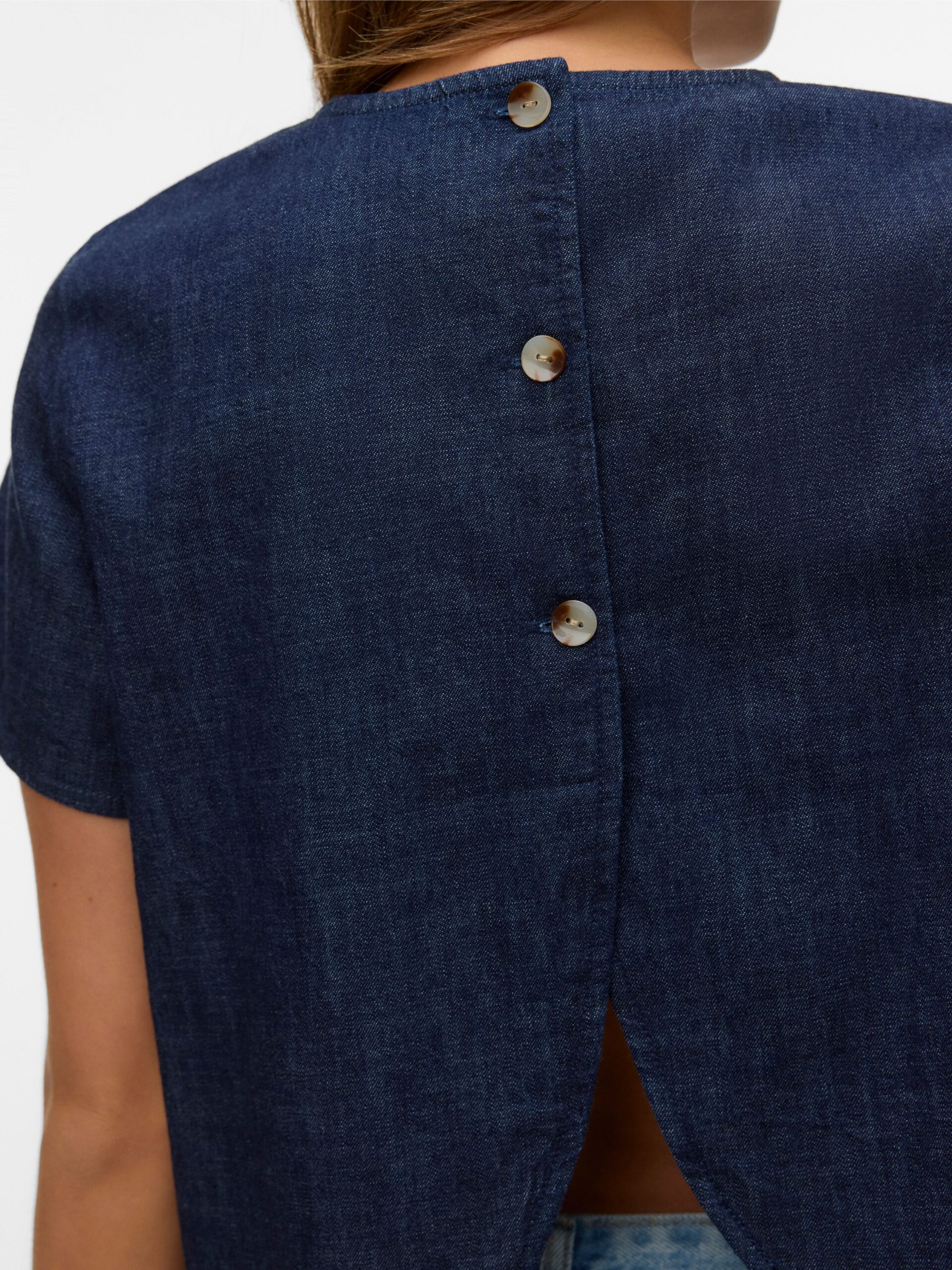 VERO MODA Bluse VMKIRSTIN SS DENIM TOP – Bild 3