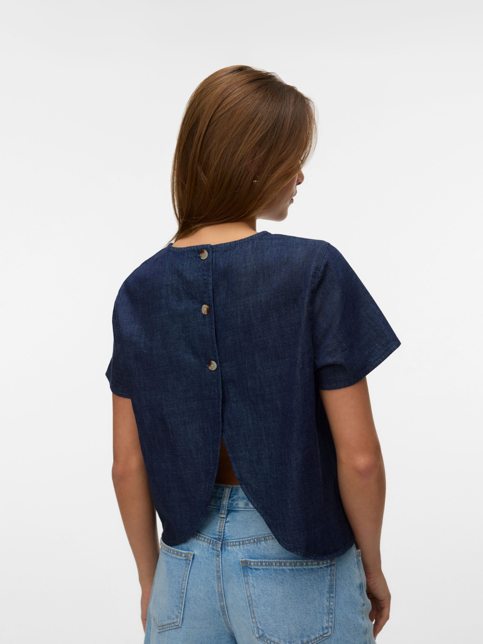 VERO MODA Bluse VMKIRSTIN SS DENIM TOP – Bild 5