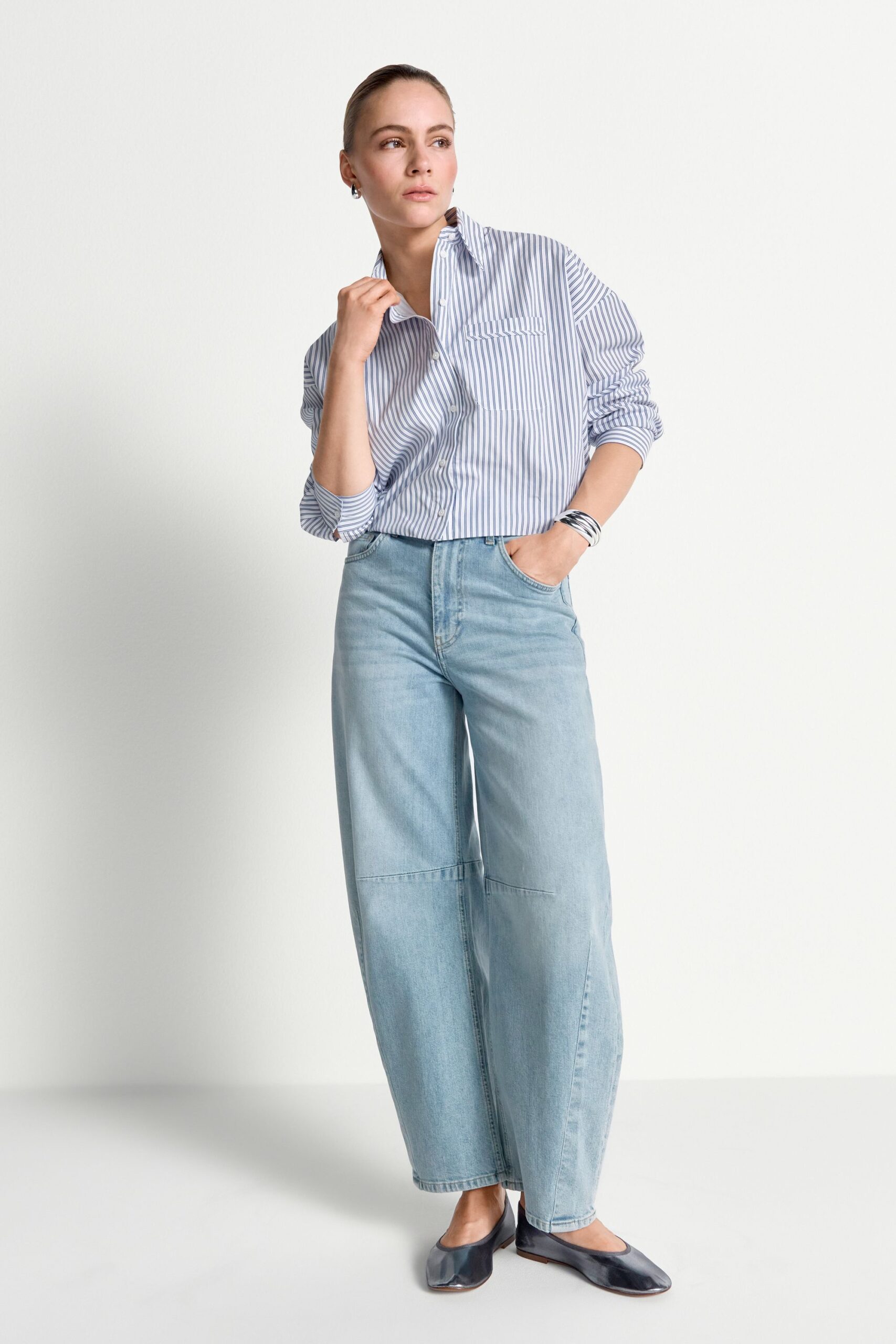 Rich & Royal Cotton Striped Balloon Blouse – Bild 2