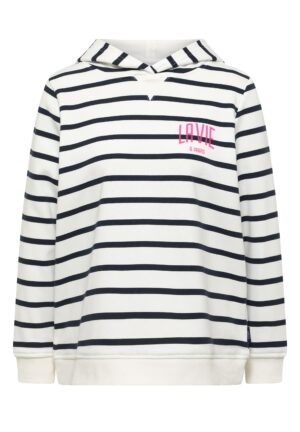 CECIL Striped Hoody mit Brustprint