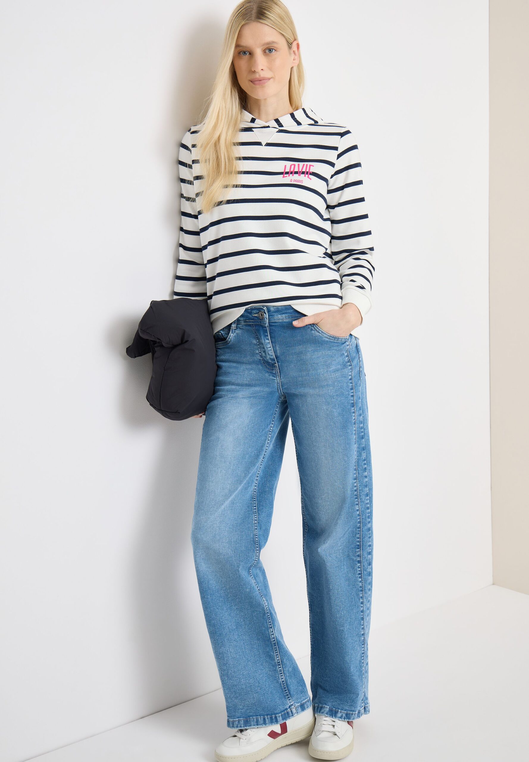 CECIL Striped Hoody mit Brustprint – Bild 2