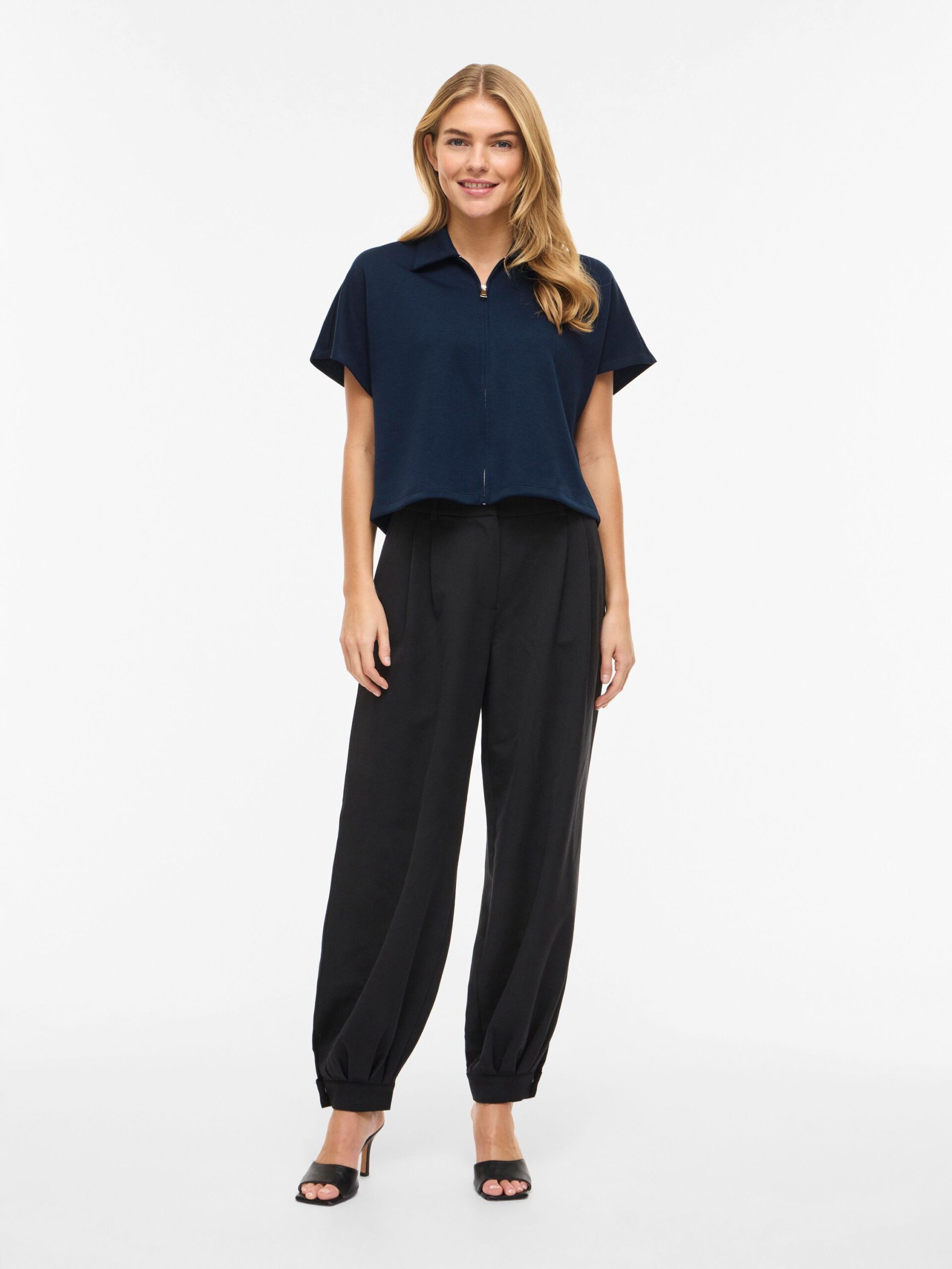 VILA VISIFFI COLLAR S/S ZIPPER TOP/PB – Bild 2