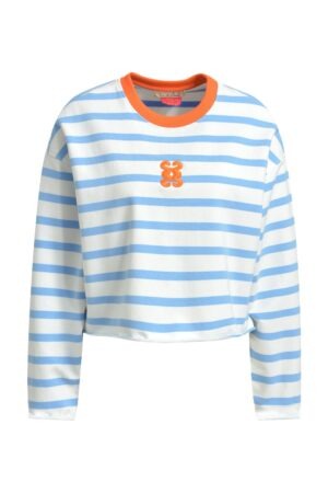 Smith&Soul Boxy Cropped Sweatshirt 3D Anagram Striped
