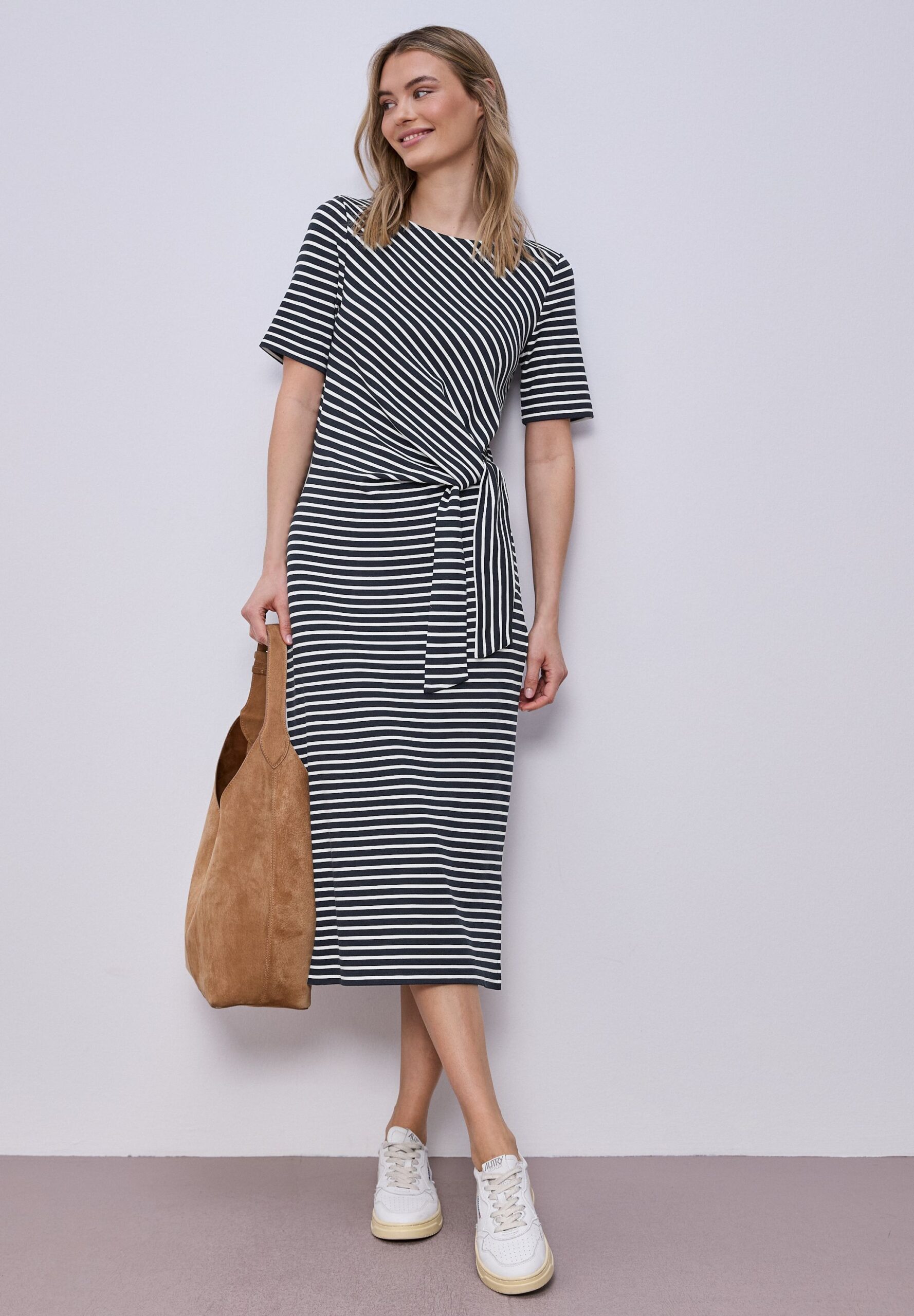 Street One Gestreiftes Kleid mit Knotendetail – Bild 2