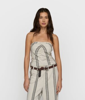 10 DAYS Strapless Top Stripes