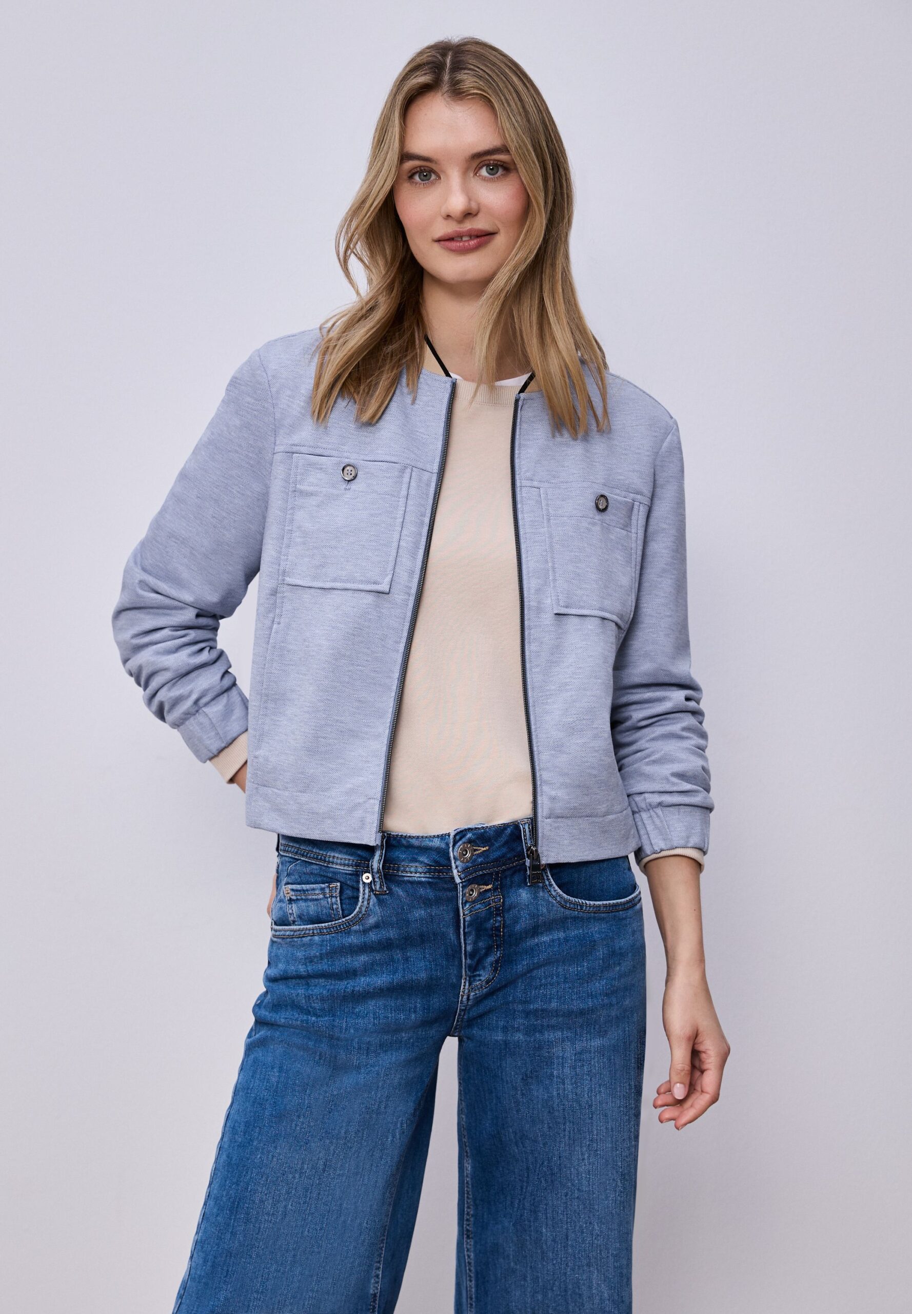 Street One Blouson im Melange-Look mit Zipper – Bild 4