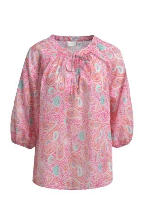 milano italy Bluse mit Neckpanel und 3/4-Raglanärmeln