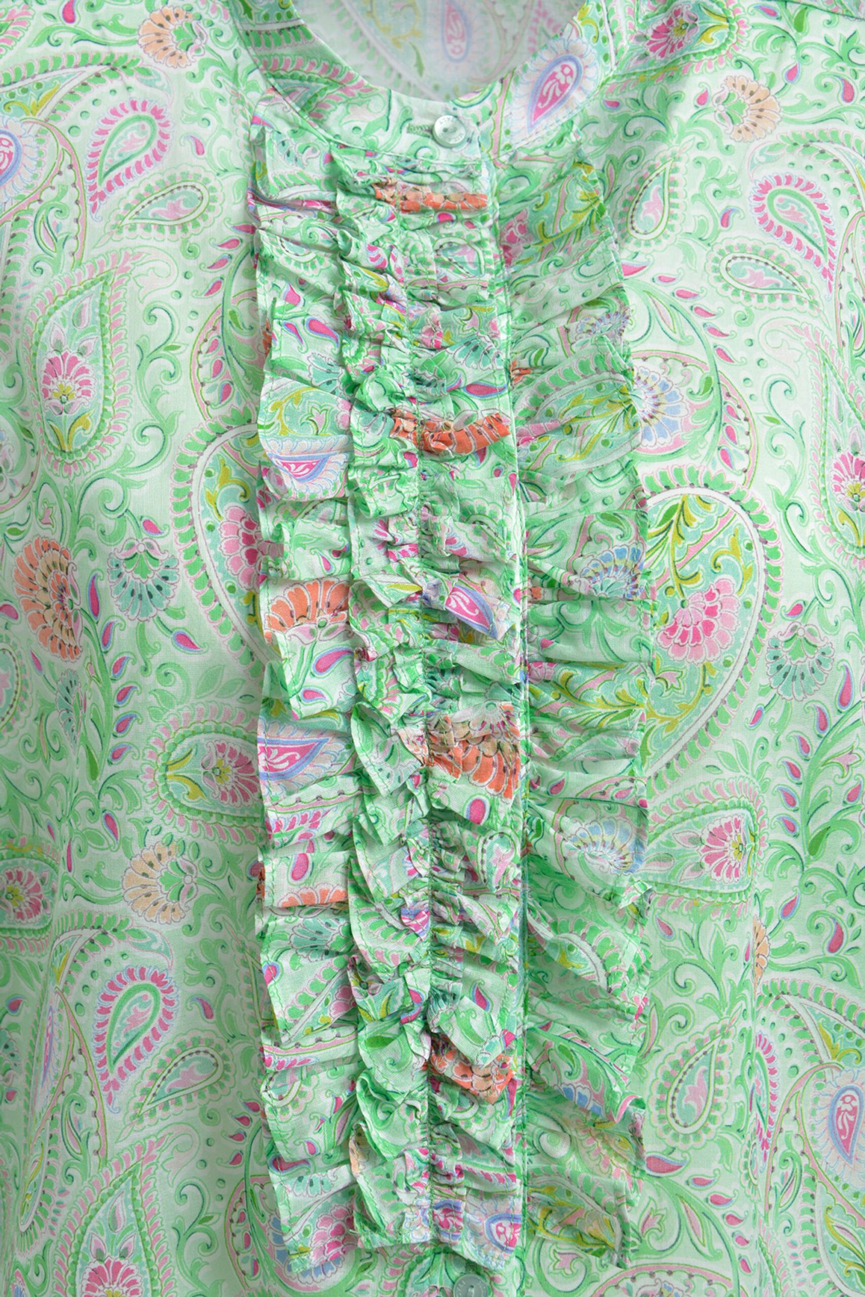 milano italy Oversized Bluse mit Stehkragen und Rüschen – Bild 3