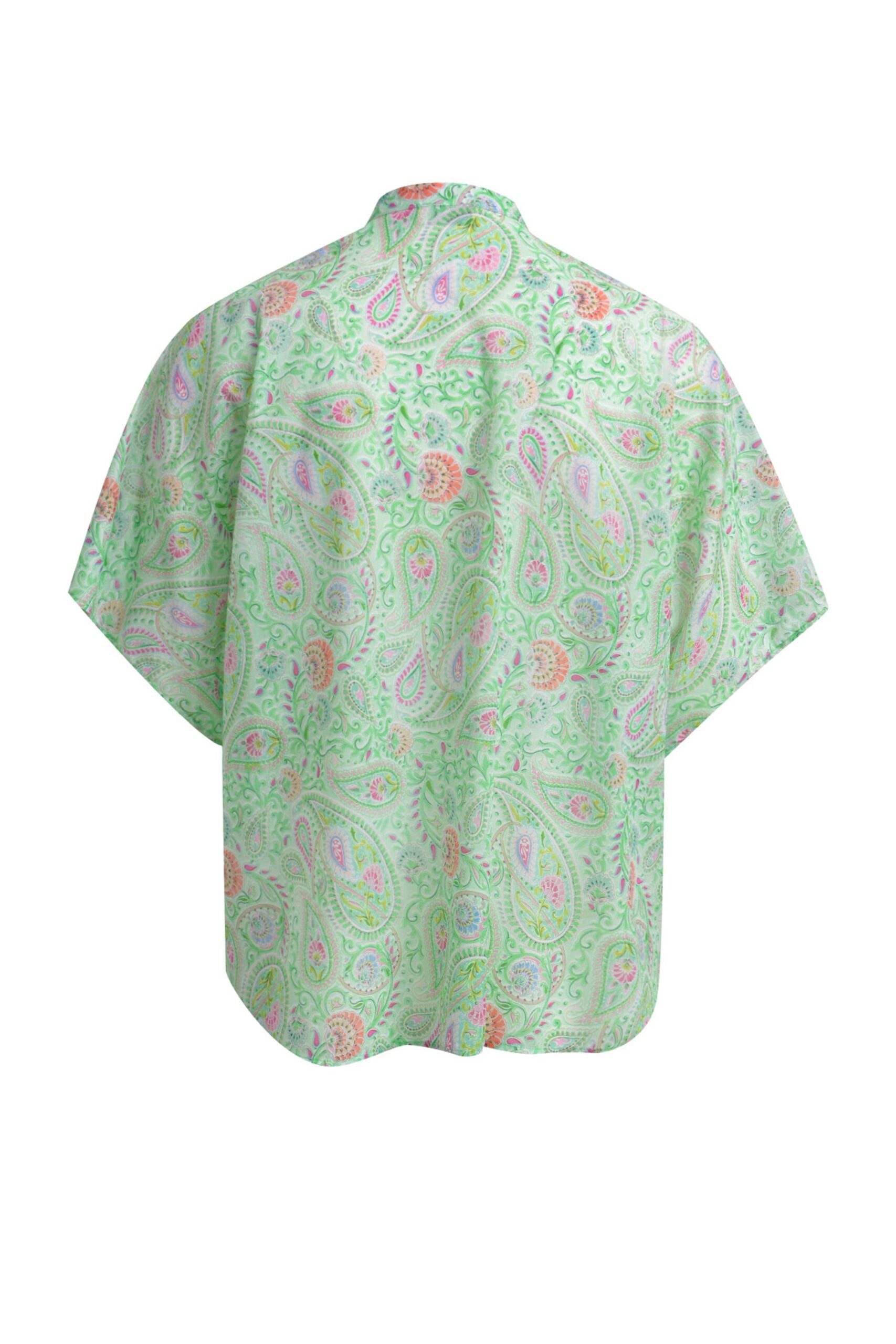 milano italy Oversized Bluse mit Stehkragen und Rüschen – Bild 2