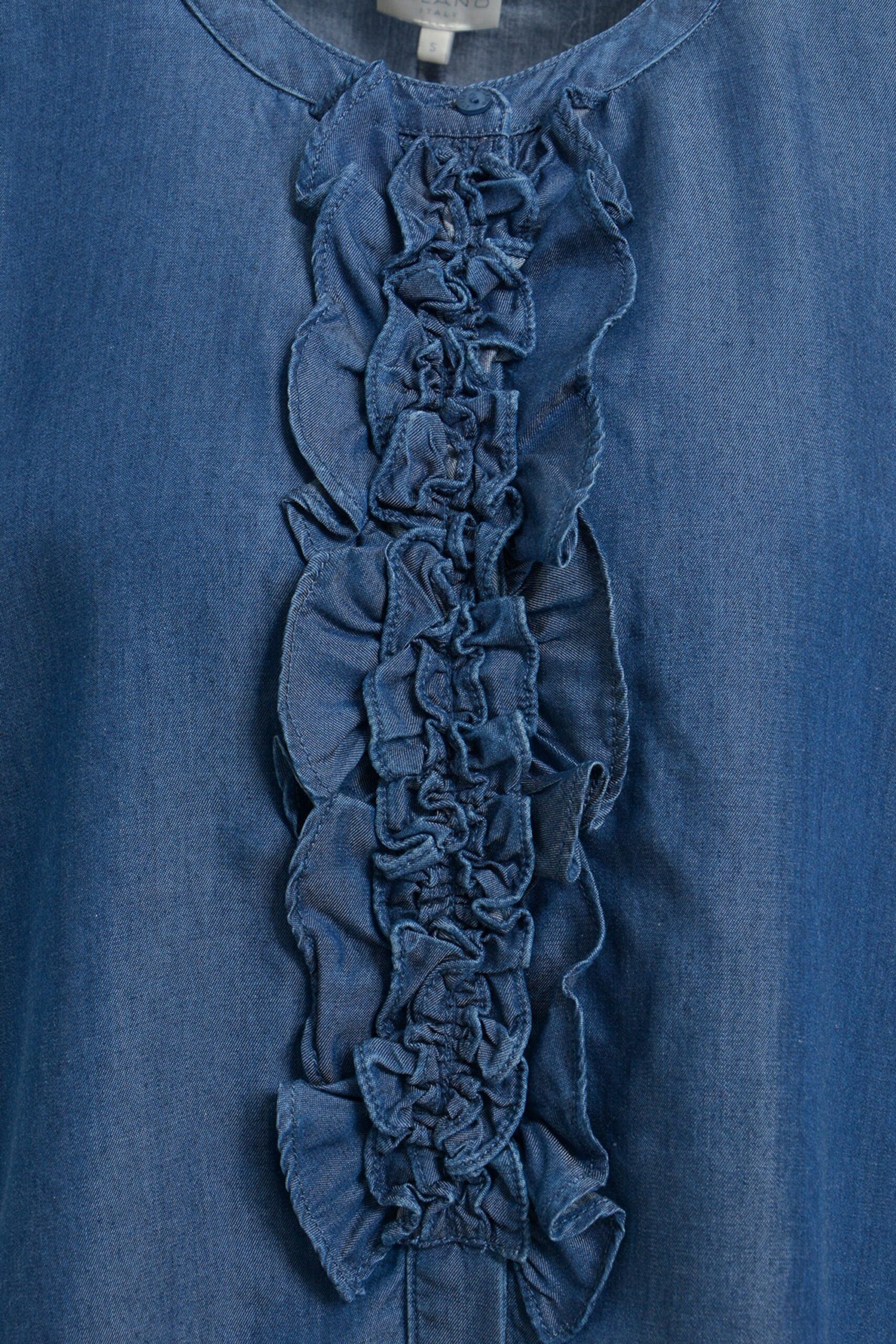 milano italy Oversized Bluse mit Stehkragen und Rüschen – Bild 2