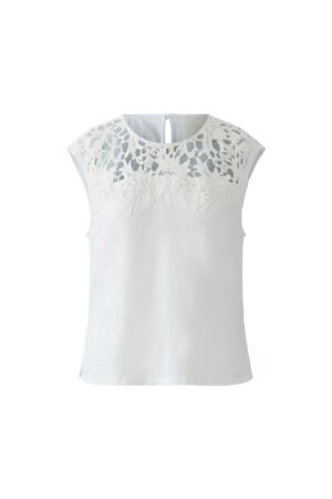 Oui Gerades Top mit Leinenpatch