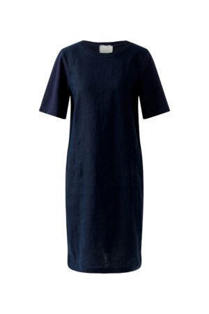 Oui Leinen-Kleid mit Jerseybaumwollpatch