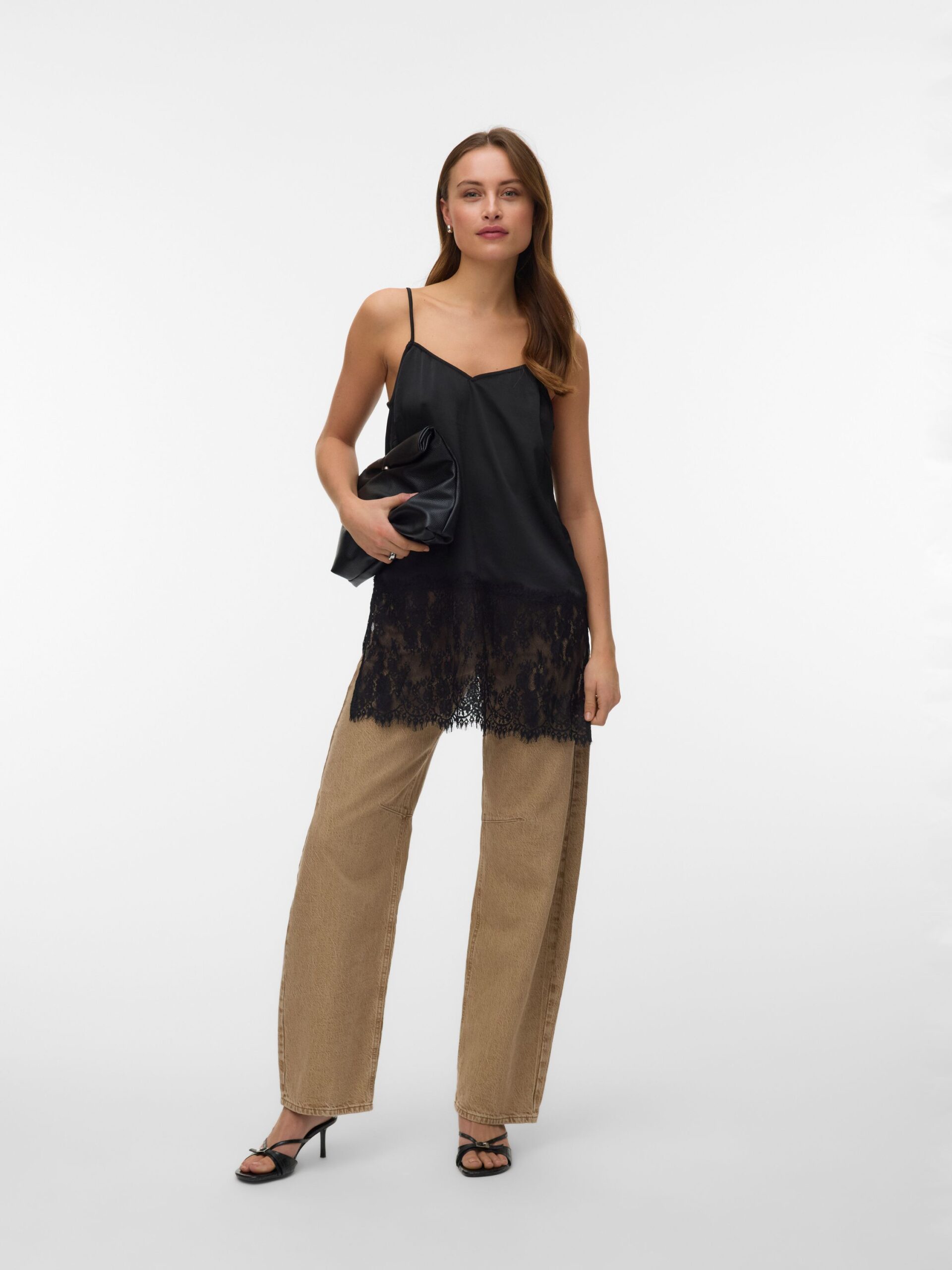 VERO MODA Langes Party-Top mit Spitze und V-Ausschnitt – Bild 2