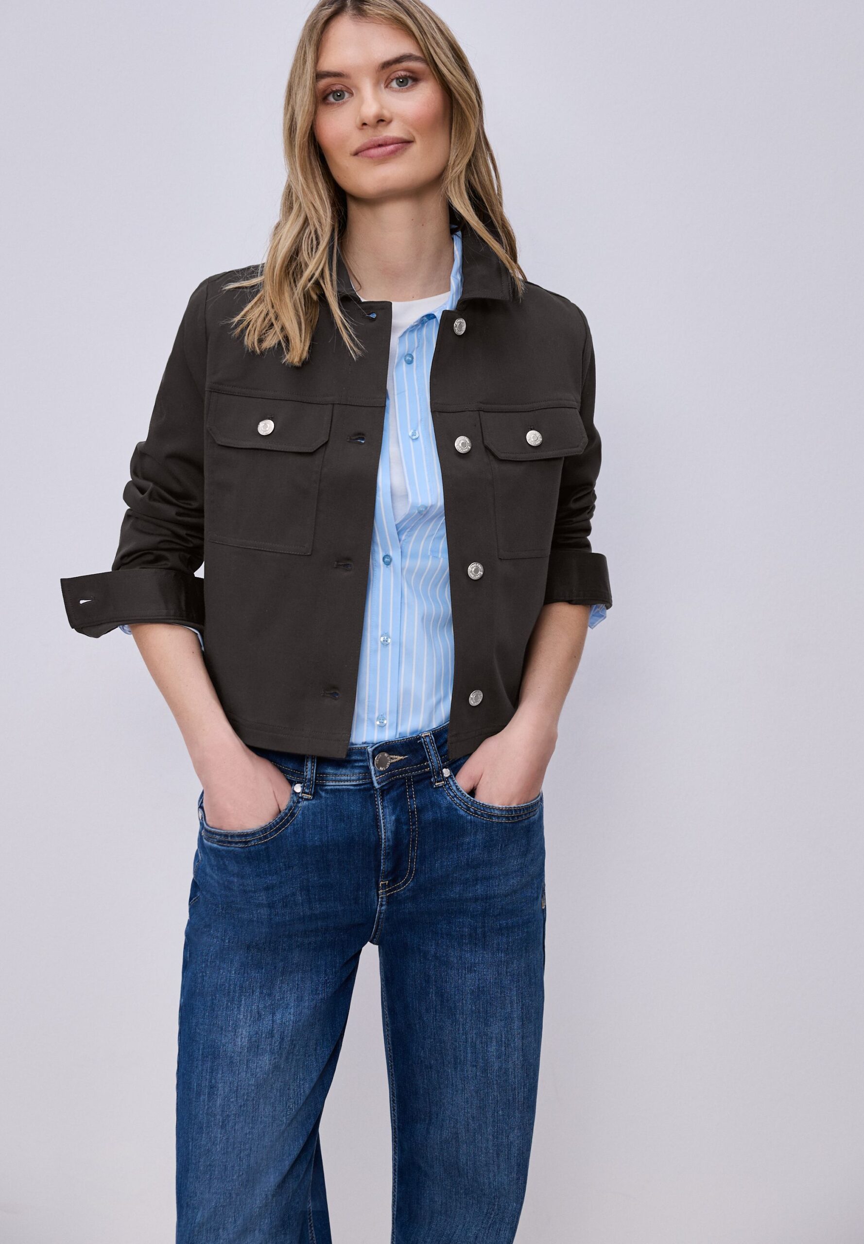 Street One Overshirt im Slik-Look mit Knopfleiste – Bild 2