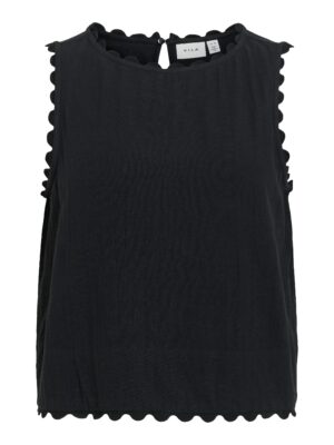 VILA O-Neck Scallop Top
