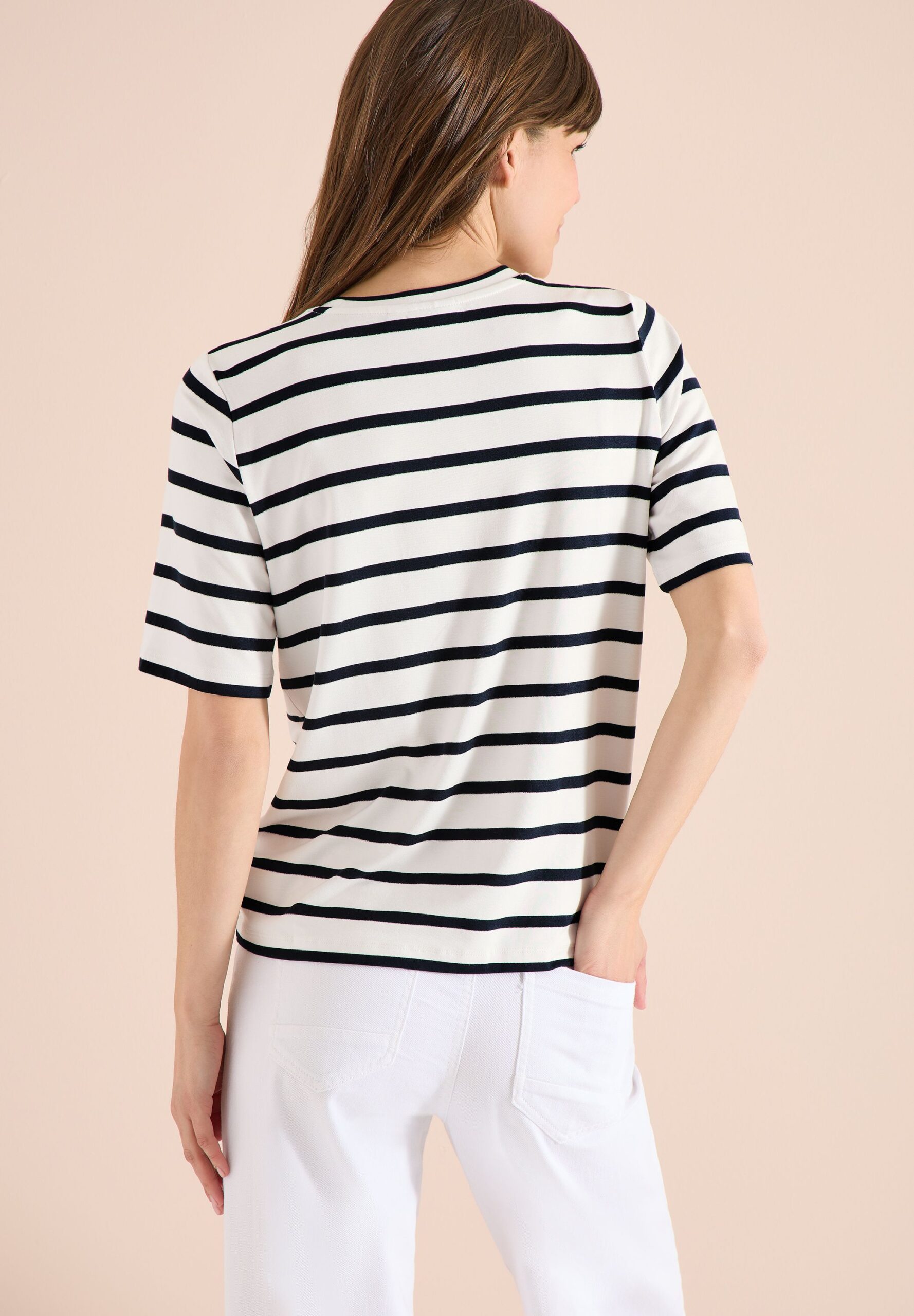 CECIL Kurzarm Shirt mit Rundhals und Streifen – Bild 7