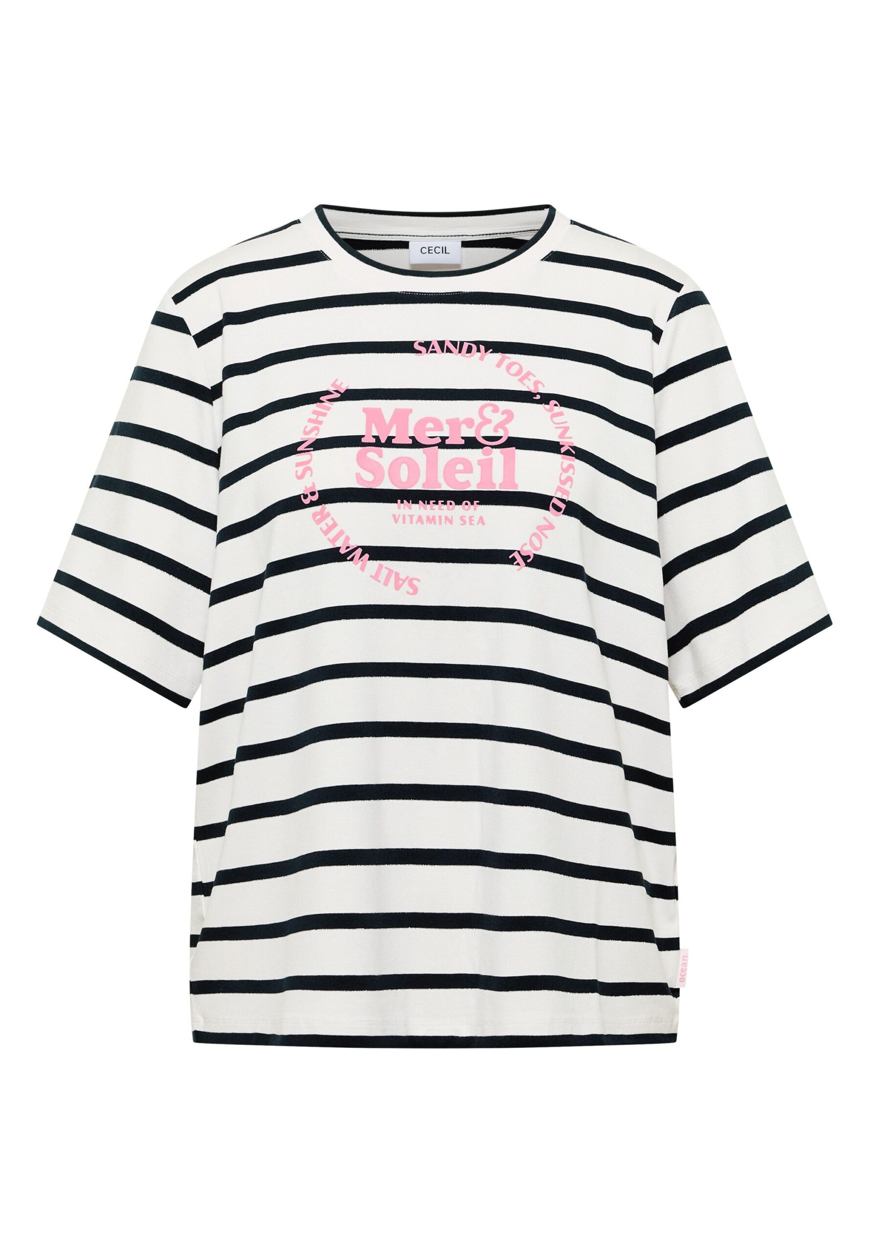 CECIL Kurzarm Shirt mit Rundhals und Streifen