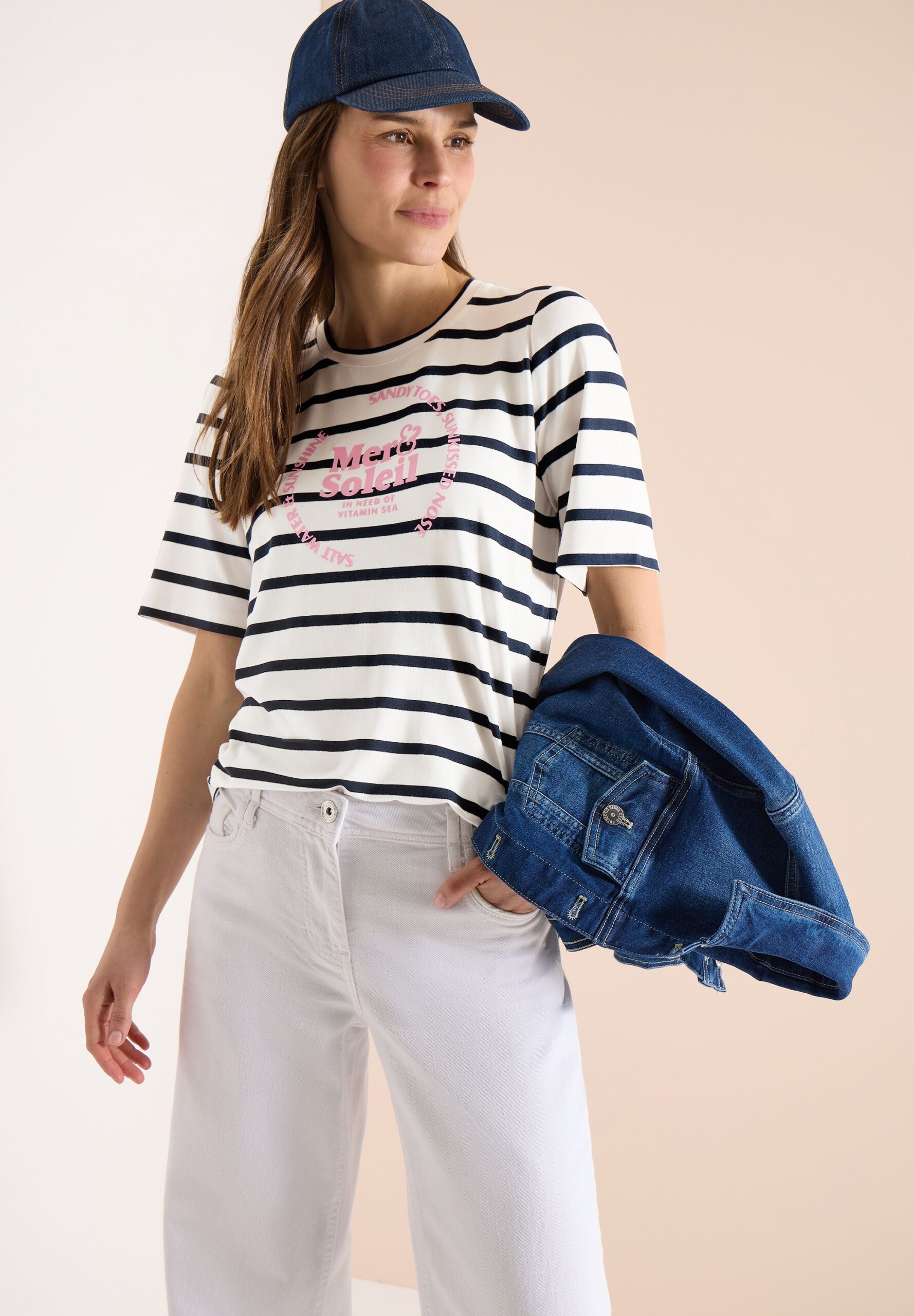 CECIL Kurzarm Shirt mit Rundhals und Streifen – Bild 5