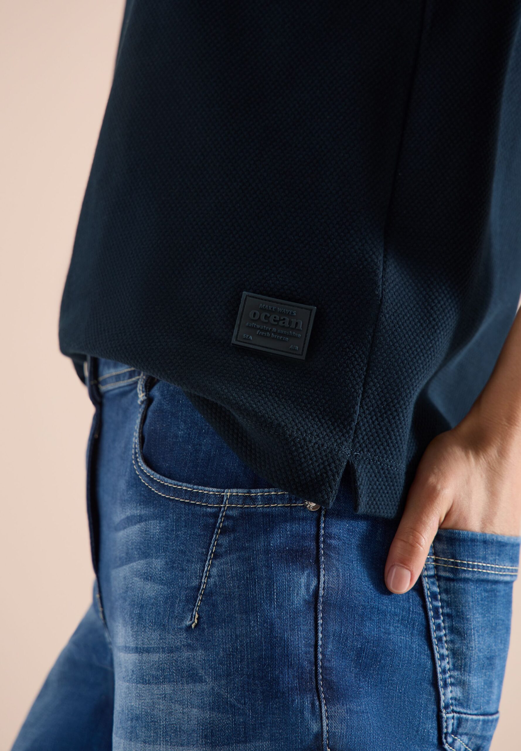 CECIL Kurzarm Shirt mit Kapuze und Rippdetails – Bild 5