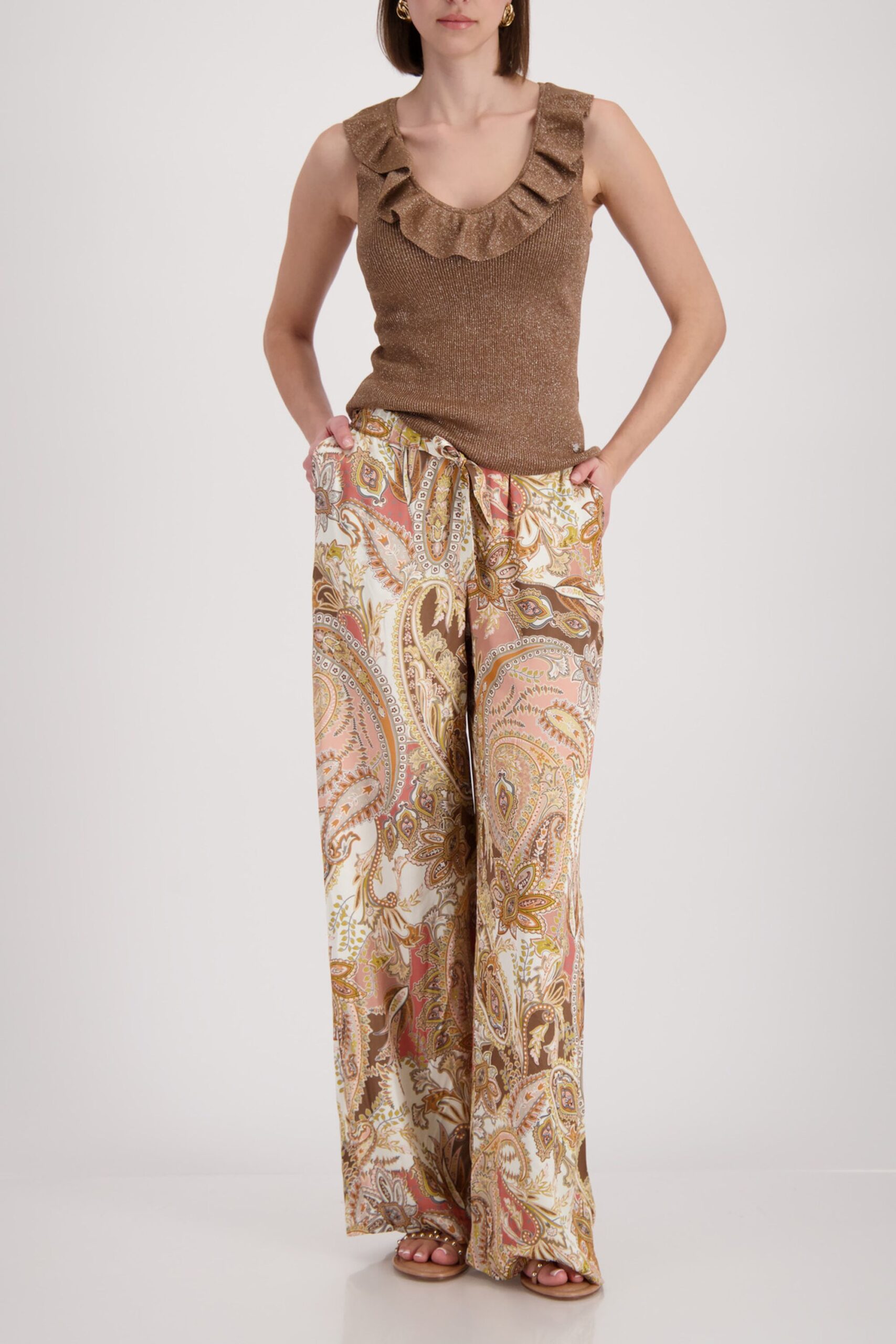 monari Pullover mit Lurex und Volants – Bild 2