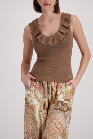 monari Pullover mit Lurex und Volants