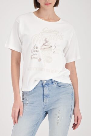 monari T-Shirt mit Gelato-Print und Strasssteinen
