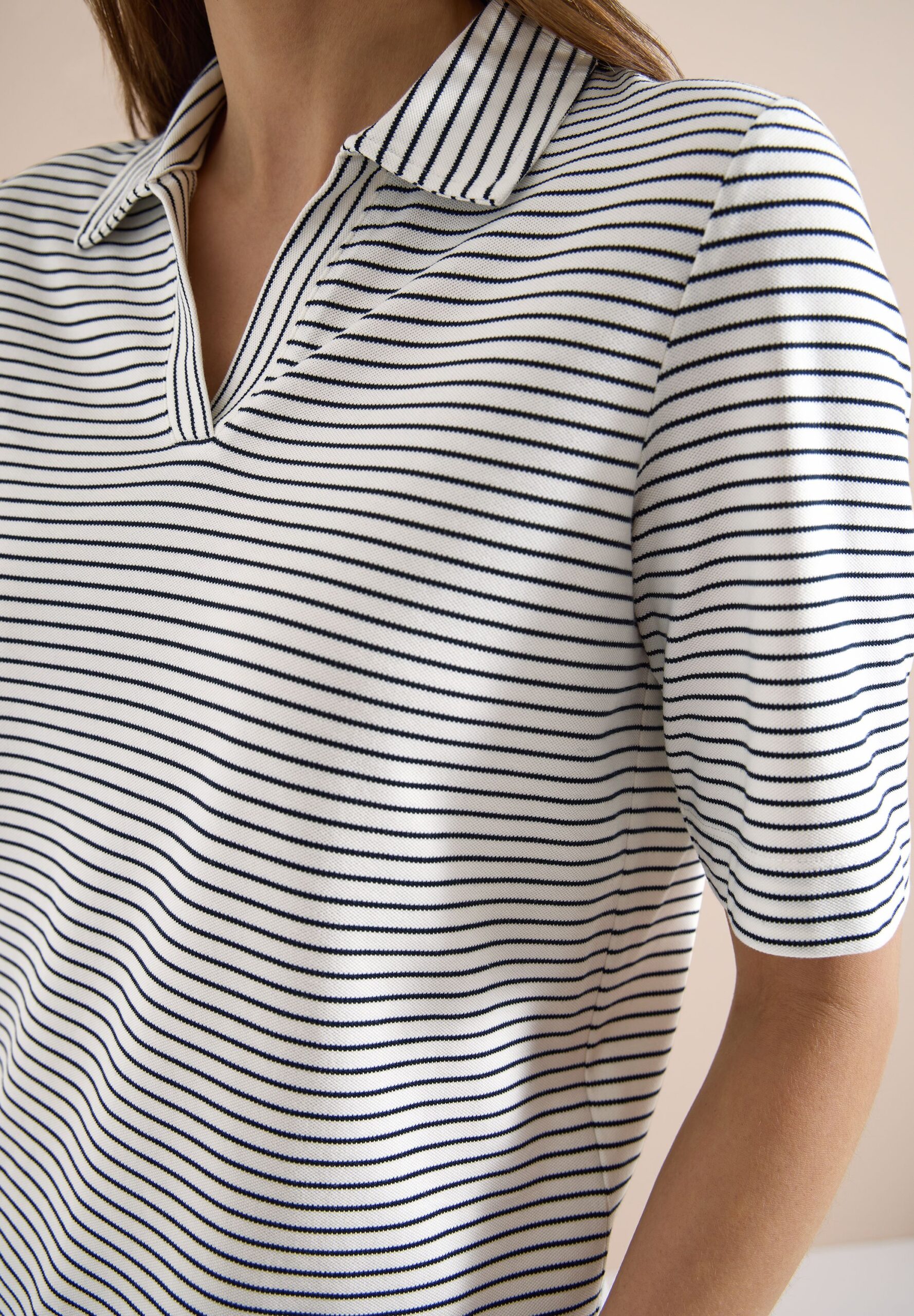 CECIL Gestreiftes Kurzarm Poloshirt – Bild 4