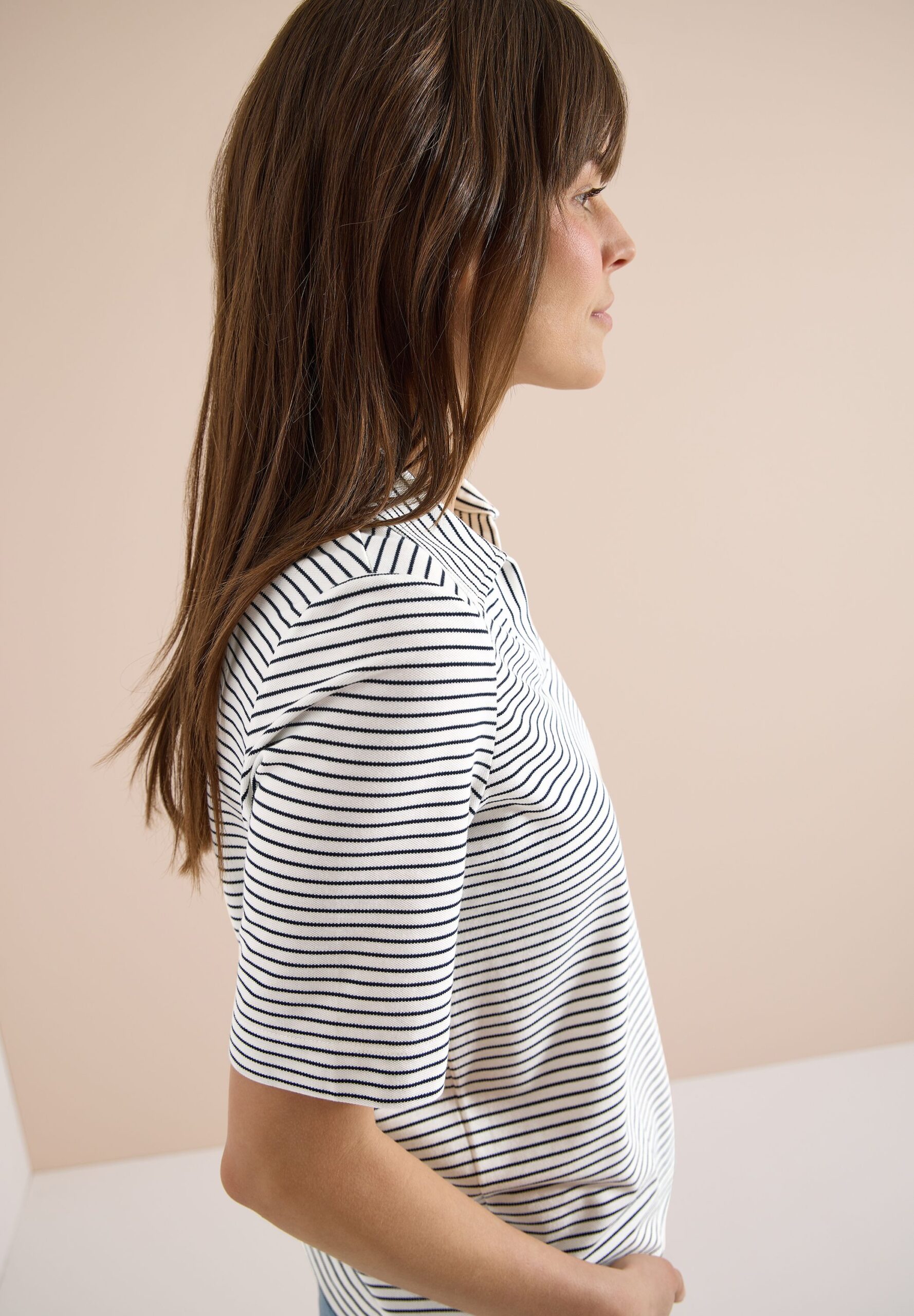 CECIL Gestreiftes Kurzarm Poloshirt – Bild 5