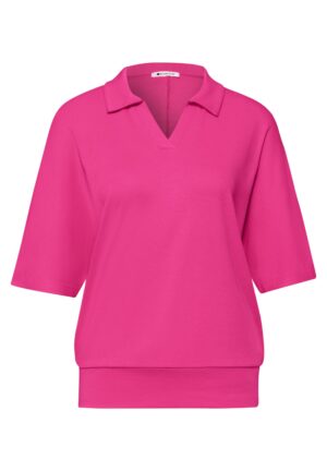 Street One Dropped Shoulder Poloshirt mit Elastikbund