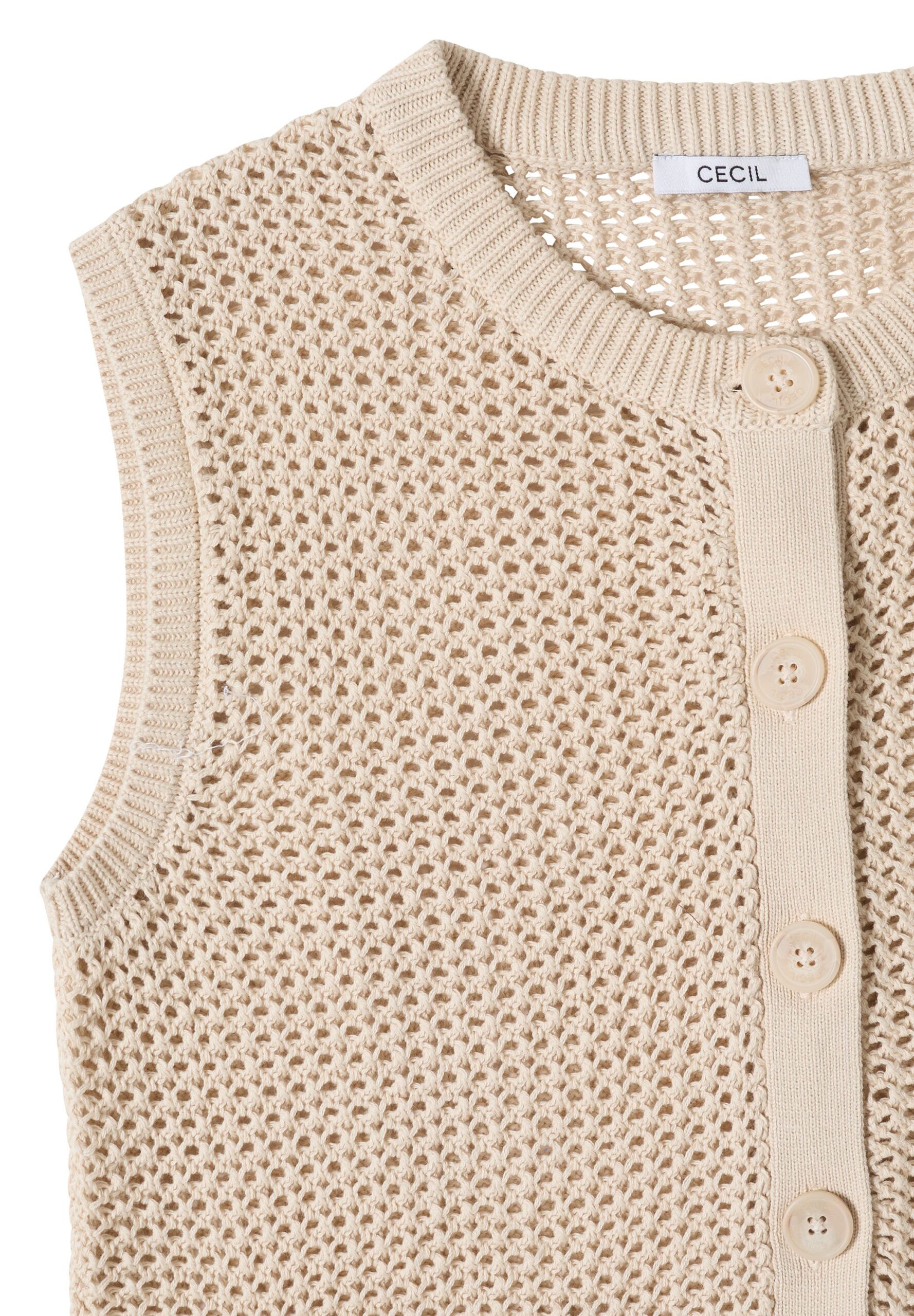 CECIL Weste mit Rundhals im Crochet-Look – Bild 6