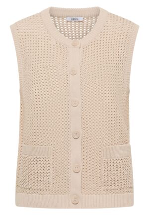CECIL Weste mit Rundhals im Crochet-Look