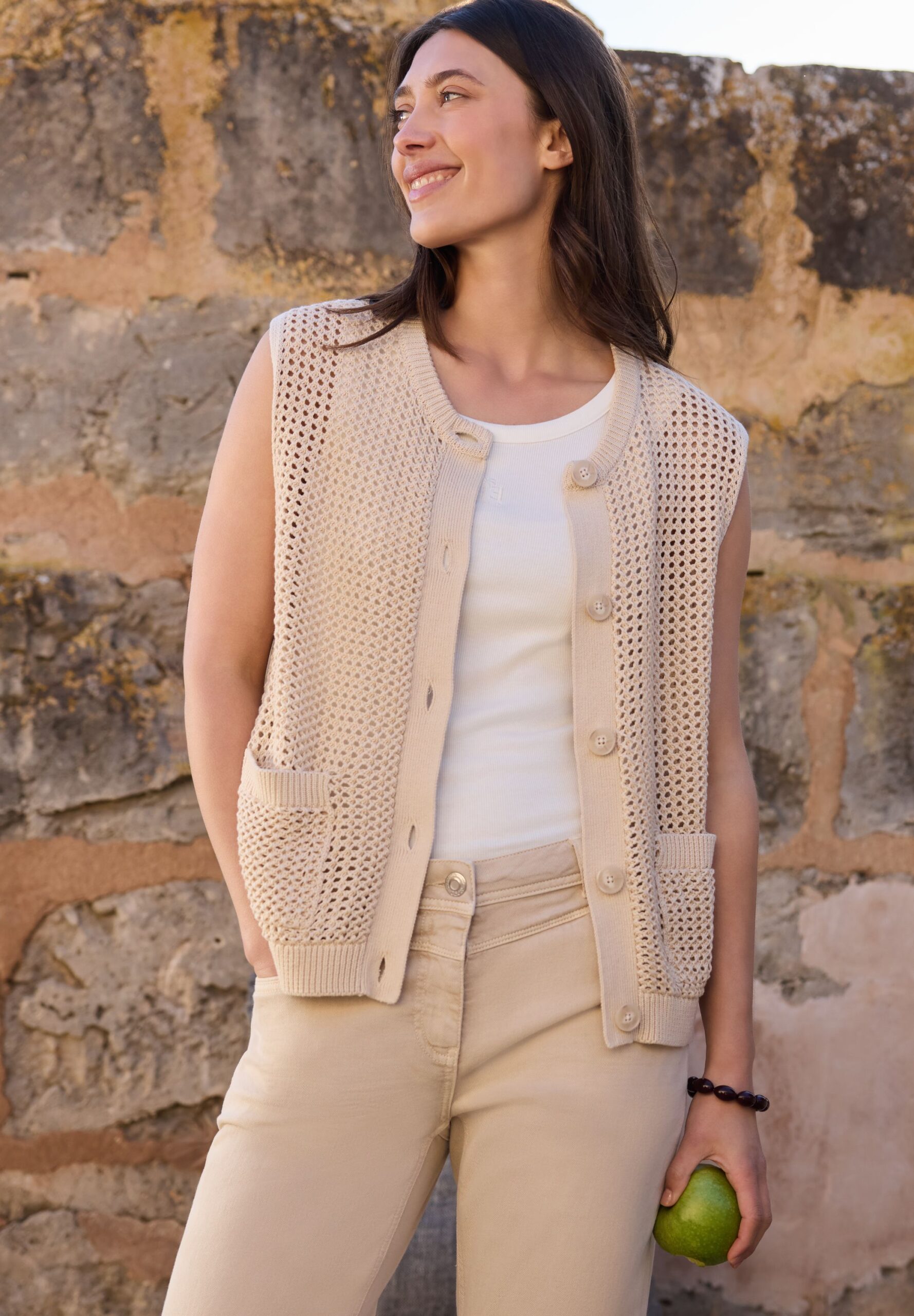 CECIL Weste mit Rundhals im Crochet-Look – Bild 2