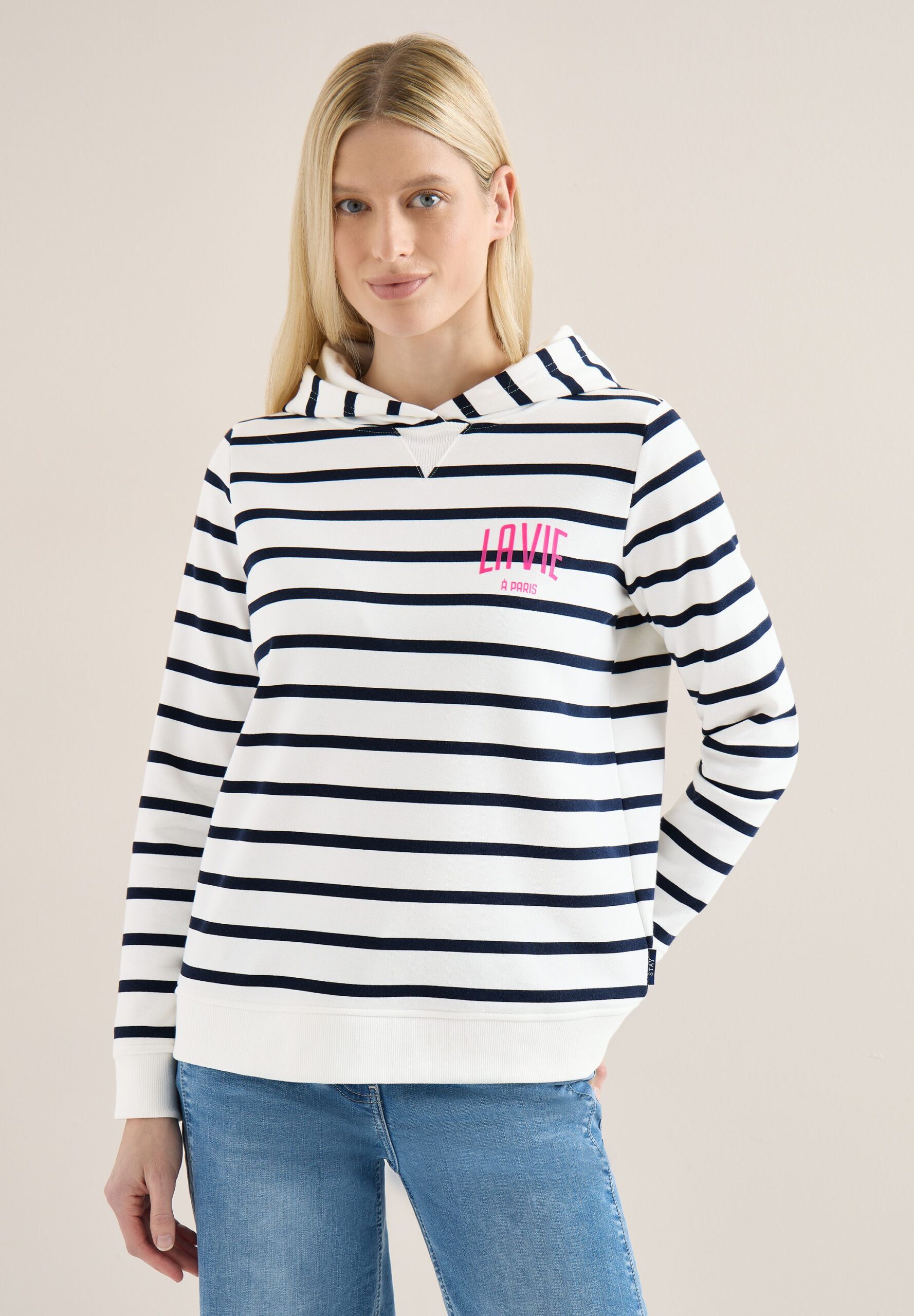 CECIL Striped Hoody mit Brustprint – Bild 4