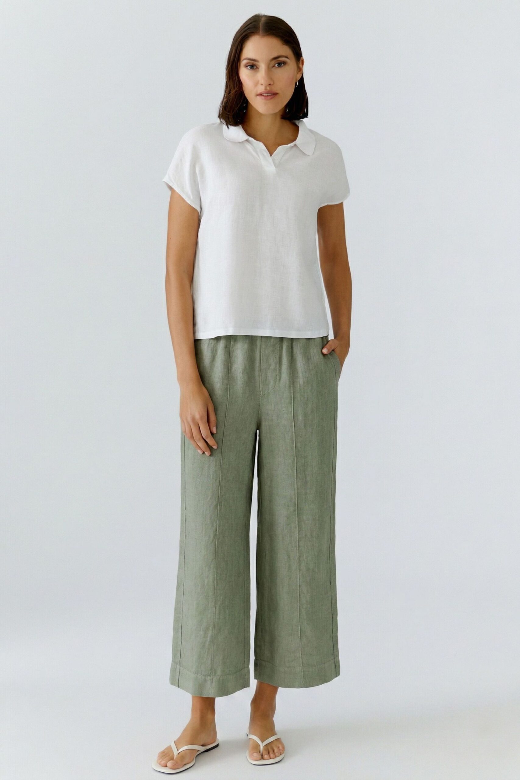 Oui Leinen Patch Bluse – Bild 8