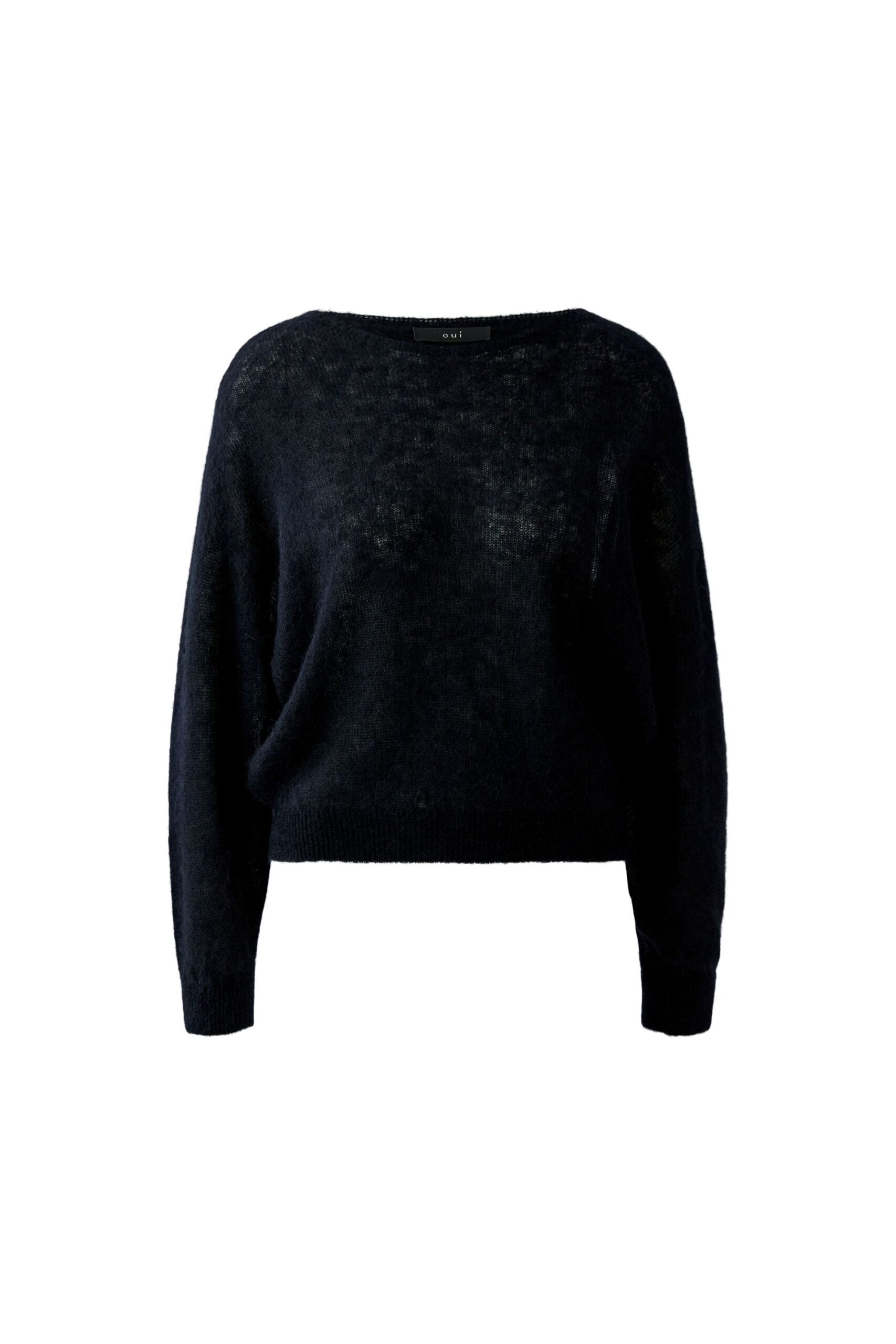Oui Lässig geschnittener Strickpullover mit U-Boot-Ausschnitt