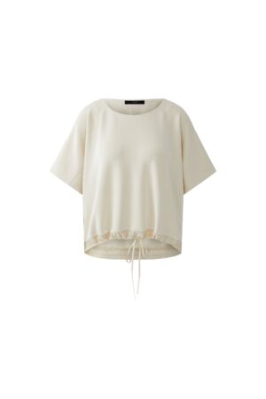 Oui Oversized Sweatshirt mit Rundhals und justierbarem Saum