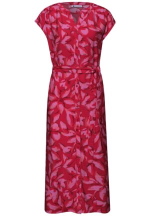 Street One Midi-Kleid mit Split Neck und Print