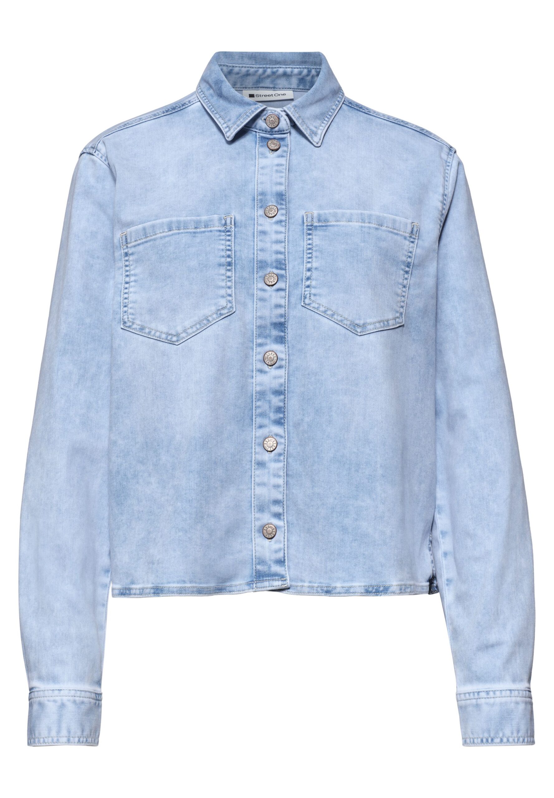 Street One Langarm Hemdbluse in Denim-Optik