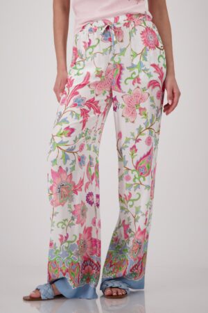 monari Palazzo Hose mit Blumenmuster und Seitentaschen