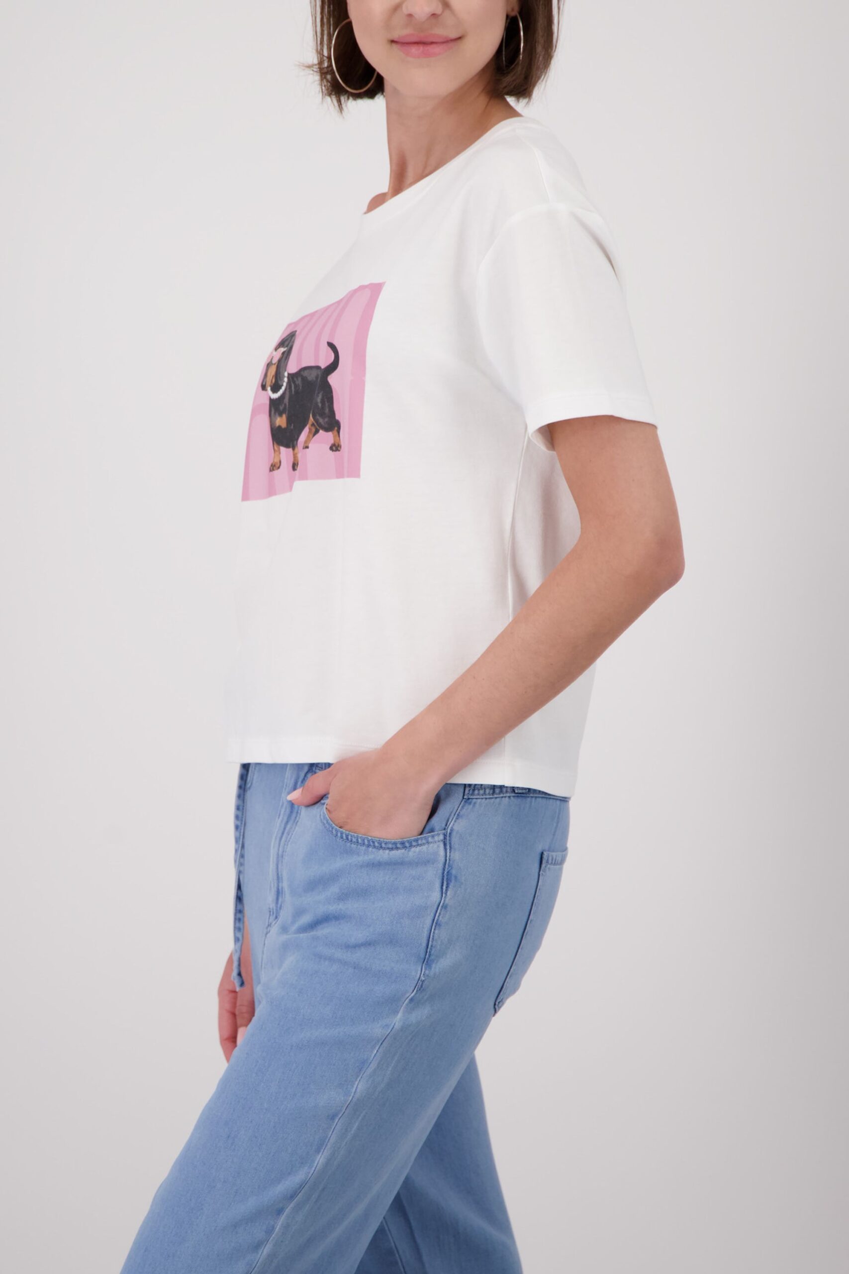 monari T-Shirt mit Dackel-Motiv und Strasssteinen – Bild 6