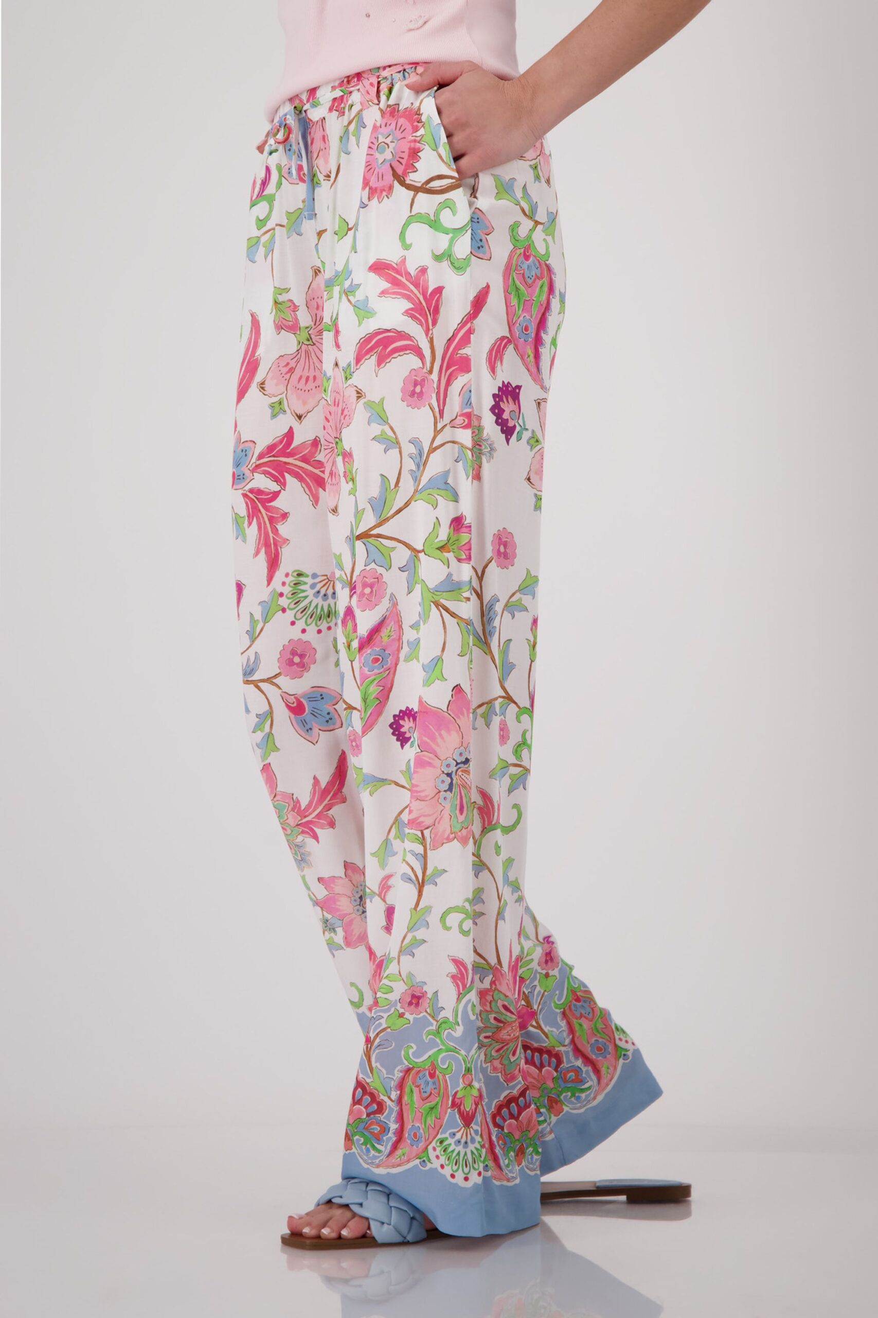 monari Palazzo Hose mit Blumenmuster und Seitentaschen – Bild 6