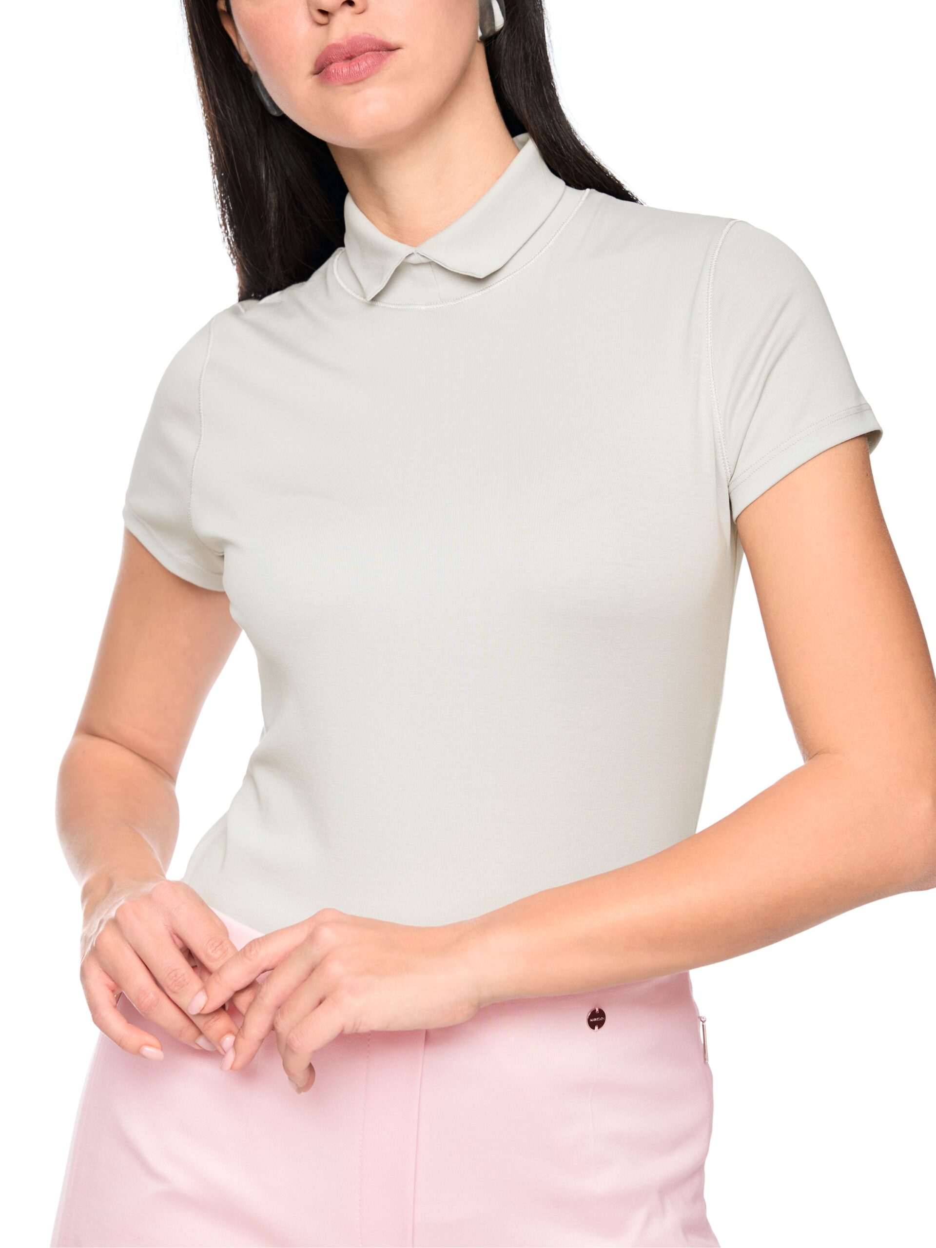 Marc Cain Additions Stehkragen-Shirt aus Baumwollstretch – Bild 4
