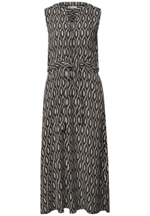 Street One Midi-Kleid mit grafischem Muster und Zipperdetail