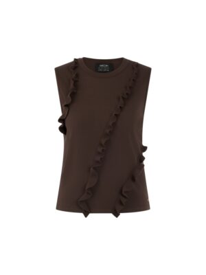 Marc Cain Collections Top mit Rüschen und Rundhalsausschnitt