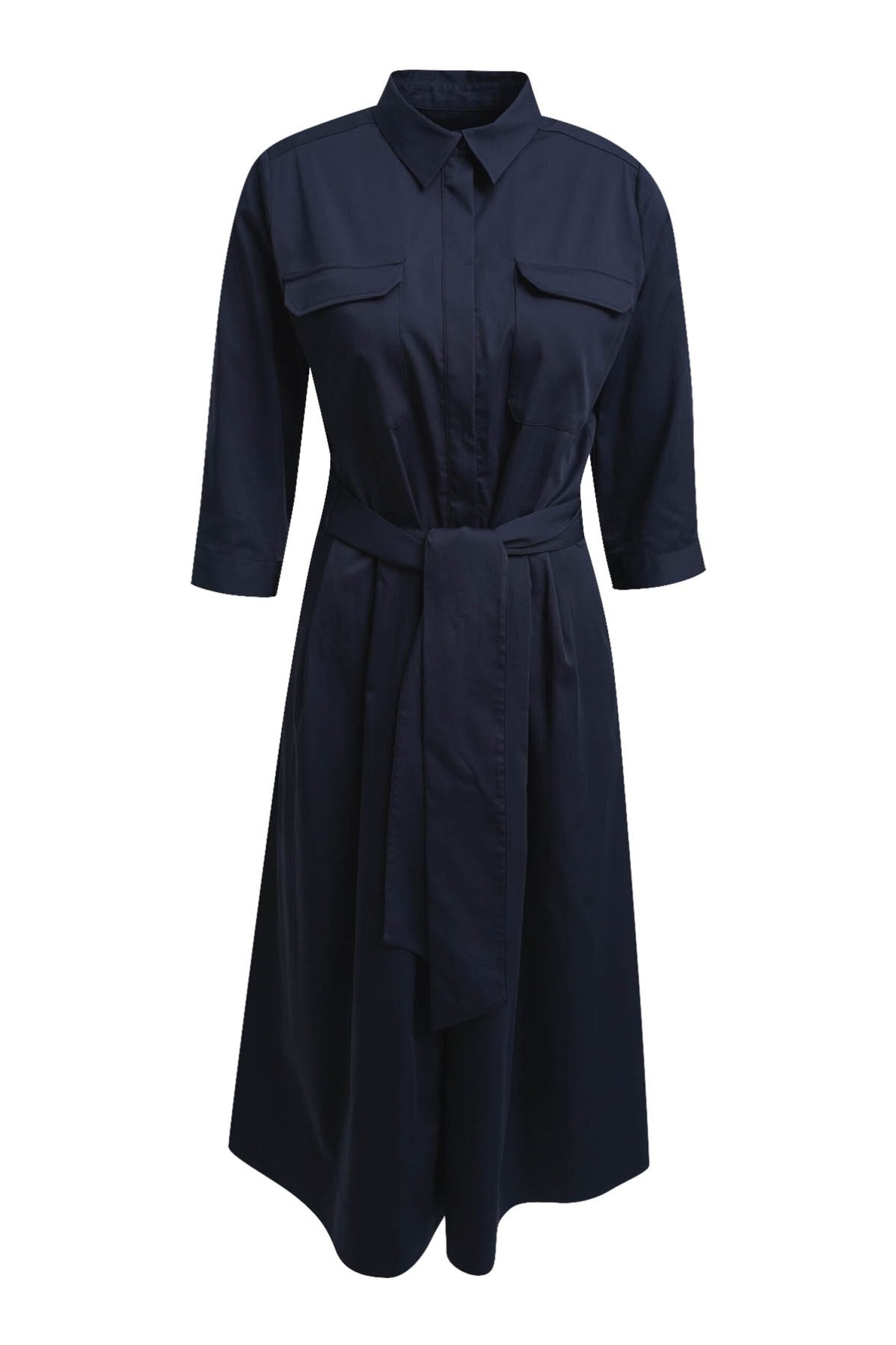 milano italy Hemdblusenkleid mit 3/4-Ärmeln und Brusttasche – Bild 4